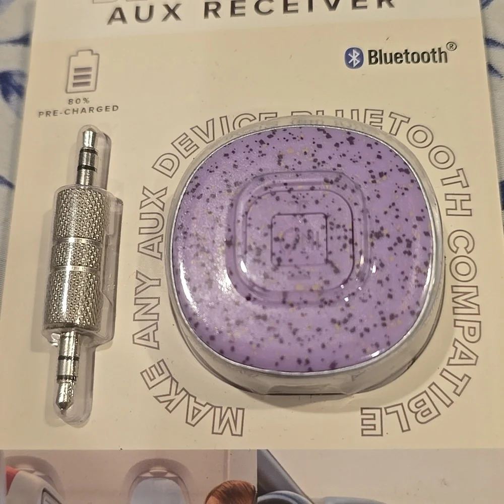 ❤️10/$13 New Bluetooth Purple Aux Receiver